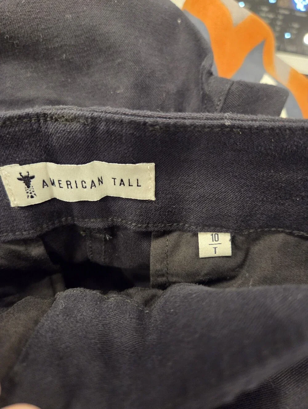 American Tall NWT Size 10 High Rise Wide Leg Flat Front Chinos Black - Picture 10 of 11